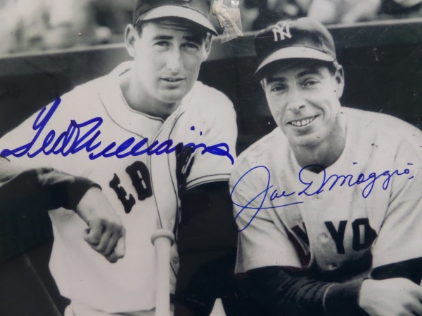 This well traveled 1940's B&W 8x10 image shows both AL MVP candidates posing, on the dugout steps, and comes boldly blue sharpie signed by BOTH Cooperstown Legends. It grades a 12 on a 1-10 scale, shows off EZ from 30 feet away, and has Lee's full approval for certainty. 