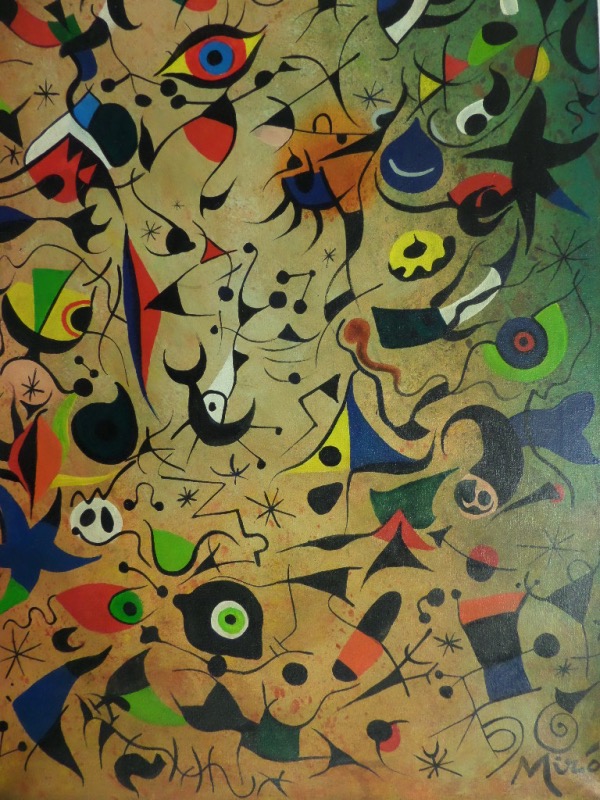 This fantastic offering is a real Miro and with an appraisal for $75,000. It is a late 1940's work, on canvas, and comes not only signed by the Master, but with  a Gallery Stamp and It has a full lifetime COA included from The Art Gallery of Naples Fla. and sells here with NO reserve! 