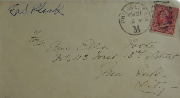 This very old envelope is well over a century aged, and is stamped from November 12 in Philadelphia.  It is in EX/MT shape, was obviously well-kept, and comes hand-signed in blue ink on the return address corner by 300 game winner and HOF A's lefty, Eddie Plank.  The signature, reading E.S. Plank, grades about a 7 overall, and retail is low thousands from this long-deceased HOF'er and all time great!