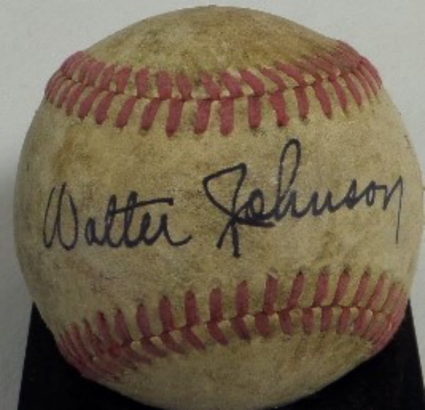 This vintage red-laced ball comes to us in G+ shape overall.  It is sweet spot-signed in black ink by the 400 game winner and '36 HOF Inductee himself, and grades about a 7 overall.  Valued well into the thousands from this long-deceased, original HOF great!