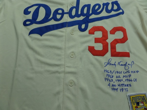 Coach's Corner - Sandy Koufax Hand Signed/inscribed Dodgers Jersey!