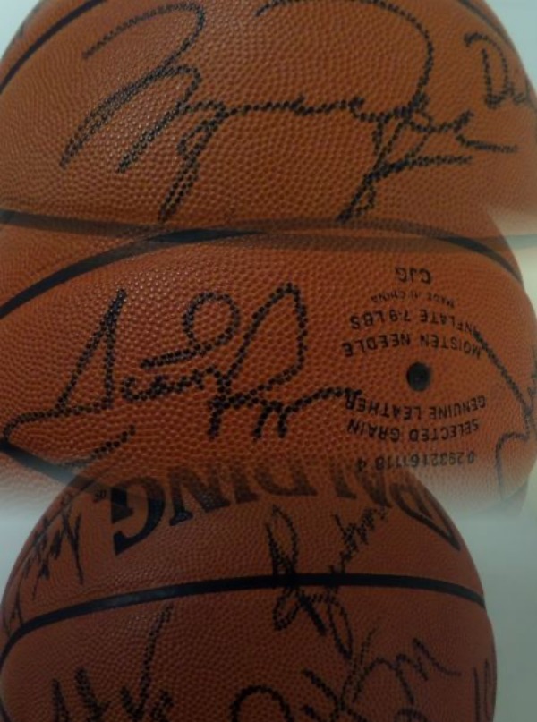 This full size Spalding Official NBA Game basketball is still in NM overall condition, and a real looker.  It is hand-signed all over in black by 18 members of the famed "Last Dance" 1998 NBA Champion Bulls, including Jordan, Pippen, Rodman, Kerr, Harper, Jackson, and all the rest, with signatures for the most part grading 7.5's to 8.5's.  Already a crown jewel for any collection, and since the doc "The Last Dance" was released, valued well into the thousands!