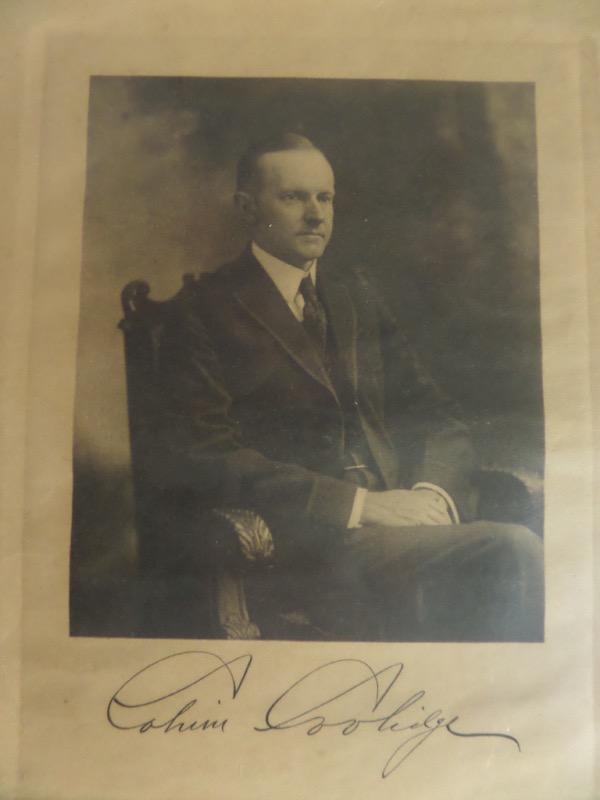 This very old full page measures approximately 7.5x9.5, and looks to be from a very old book of some sort.  It features a black and white image of Calvin Coolidge, and comes hand-signed in black beneath it by the 30th President himself.  This is a stunning piece, a perfect size for trimming and framing, and we don't often see things here signed by "Silent Cal," so get bidding on this gem!