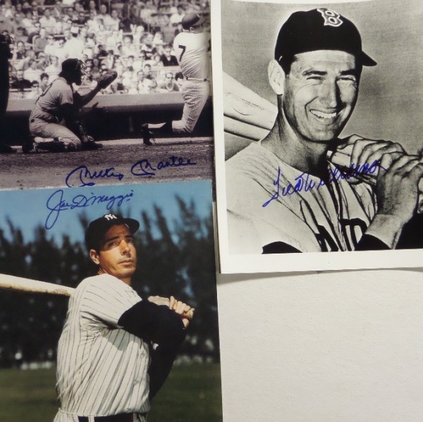 Coach S Corner DiMaggio Mantle Williams Hand Signed Certified 8x10