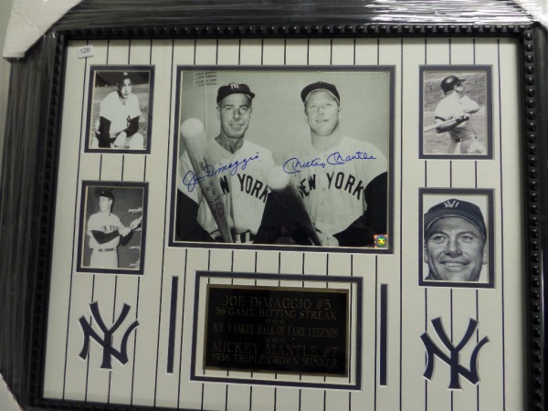 New York Yankees Mickey Mantle Autographed Framed White Pinstripes