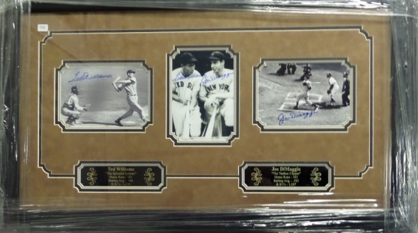 Coach S Corner Ted Williams Joe Dimaggio Dual Signed Custom Framed