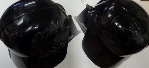 This approx. 1.5 foot high Darth Vader mask can be worn and is MINT!  It is all black and comes signed in various colored sharpies by 11 stars from the original hit movies!  The autographs are all in superb shape and included are MARK HAMILL, HARRISON FORD, CARRIE FISHER, JAMES EARL JONES, BILLY DEE WILLIAMS, FRANK OZ, DAVE PROWSE, ANTHONY DANIELS, KENNY BAKER, PETER MAYHEW, & GEORGE LUCAS!  a MUST for the Star Wars collector and BV into the thousands.