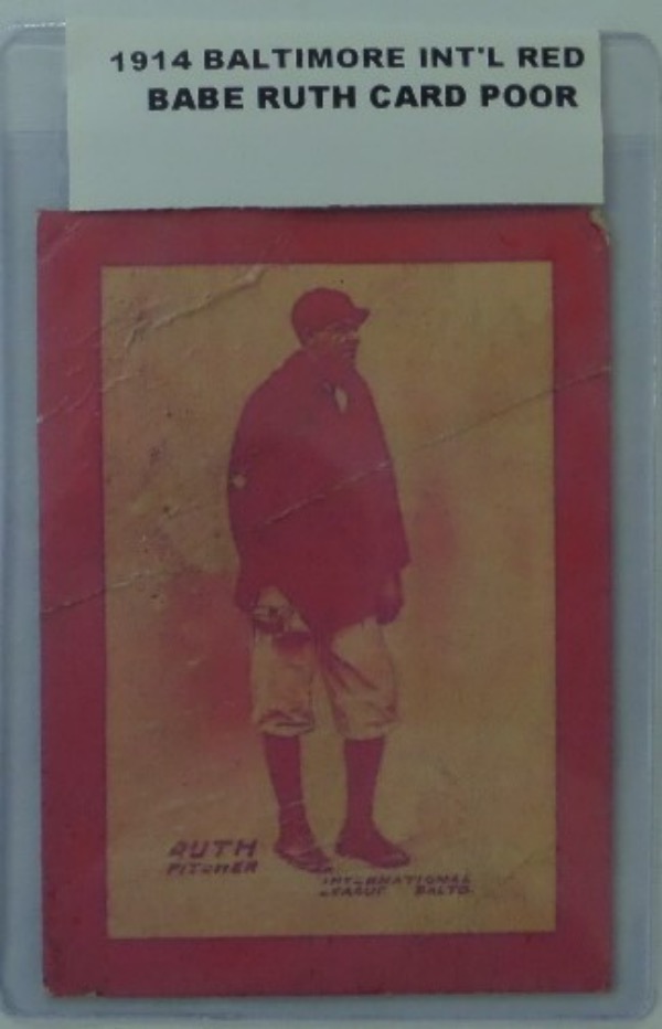 Coach S Corner 1914 Baltimore INT L LQ BABE RUTH Baseball RED Border