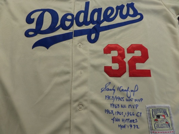 Coach's Corner - Sandy Koufax Hand Signed/inscribed Dodgers Jersey!