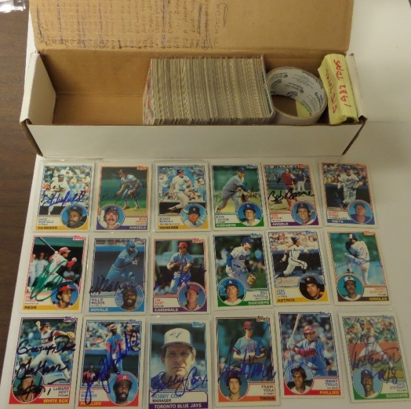 This sought-after set is in super shape here and features approx. 65% of it SIGNED!  Included are Reggie, Ozzie, Vida, Madlock, Molitor, Murphy, Brett, etc..  High book value!