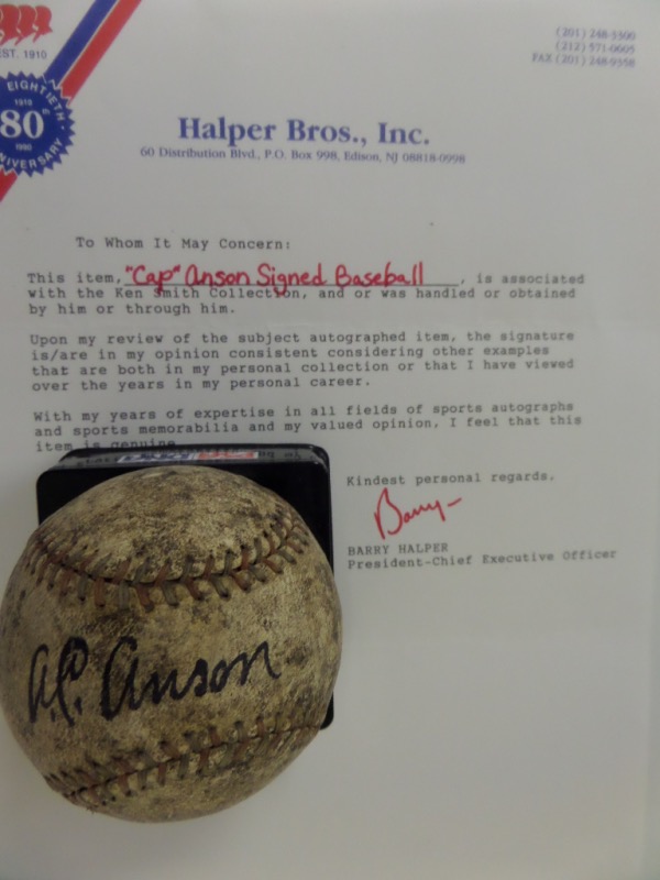 This vintage, well used and worn old ball has red lacing, comes black ink, sweet spot signed by the long gone HOF pioneer, and shows off decently from 11 feet away. It has a lifetime COA included from the famed Barry Halper, and sells here with NO reserve! Super high value lot, and going up in value as we speak. 