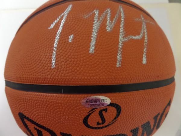 This full size NBA basketball from Spalding is still in NM condition, and comes hand-signed in silver by one of the NBA best and brightest, Grizzlies superstar guard, Ja Morant.  The signature grades about an 8, and the ball includes both a COA and hologram from In Person Authentics for your assurance.  Valued into the low thousands!