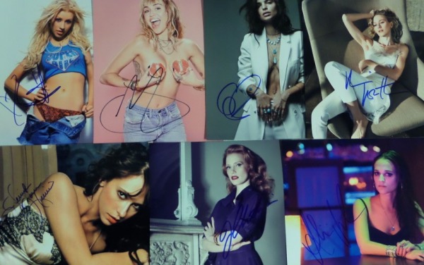 This high value celeb lot is TWENTY-FIVE different 8x10 photos of some of the sexiest, well-known female celebrities.  Each is hand-signed by the corresponding woman, and included are names like Sarah Michelle Gellar, Christina Aguilera, Jennifer Love Hewitt, Pam Anderson, Renee Zellweger, Mila Kunis, Elizabeth Olsen, Kristen Bell, Emmy Rossum, Miley Cyrus, Maura Tierney, Krysten Ritter, Selena Gomez, Catherine Zeta Jones and more.  A virtual Who's Who of hotties here, and retail is easily into the thousands!