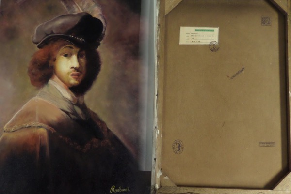 This vintage canvas work is full color, about 14x22 in size, and comes hand signed by the late Master. It has a Fine Art sticker on the back, as well as a Musee D'Orsay Gallery stamp for provenance, and shows a 1700's renassaince man in full. High value, and sold here with NO reserve! 