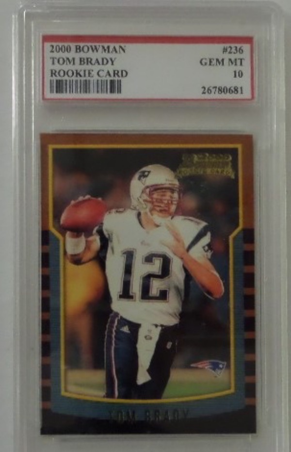 This #236 RC comes slabbed and graded by Premium Sports Grading as Gem MT 10!  Super rare and valuable Brady RC in this perfect condition and check out the retail value! Wow. 