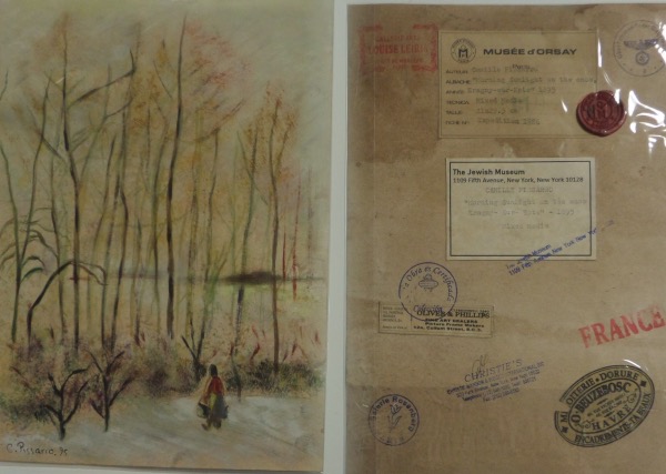 This RARE piece is a forest watercolor with woman in red on it is from 1895!  Comes with a LOT of museum stamps and markings on the reverse from Christie's, Oliver & Phillips, the Jewish Museum, Musee d'Orsay,etc!!  Even has his signature on it with the year of 1895 included!! WOW!  