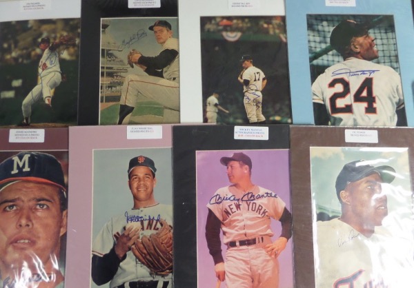 This outstanding entertainment lot is TEN different 11x14 matted photos, each hand-signed by the star ballplayer shown.  Included are Jim Palmer, Gaylord Perry, Denny McLain, Willie Mays, Eddie Mathews, Juan Marichal,, Mickey Mantle, Vic Power, Minnie Minoso and Boog Powell.  Each and every piece can retail into the hundreds!