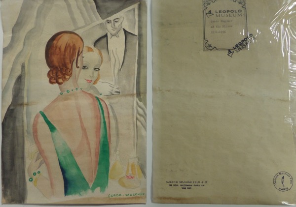 This unique self-portrait shows herself in the mirror and is from the 1930's! Done in greens and yellows for most part and is perfect for framing and hanging proudly!  Signed in green on the bottom right and very in demand and high retail. She passed away way back in 1940!