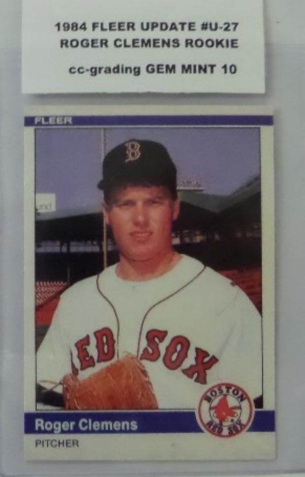 THis ROOKIE card of this should be Hall of Famer Roger CLemens is card #U-27 and is his TRUE Rookie card. This comes Graded by CC-GRading at a perfect GEM MINT 10, and well valued near $4500 in this condition, and should rise when he gets into the HOF.