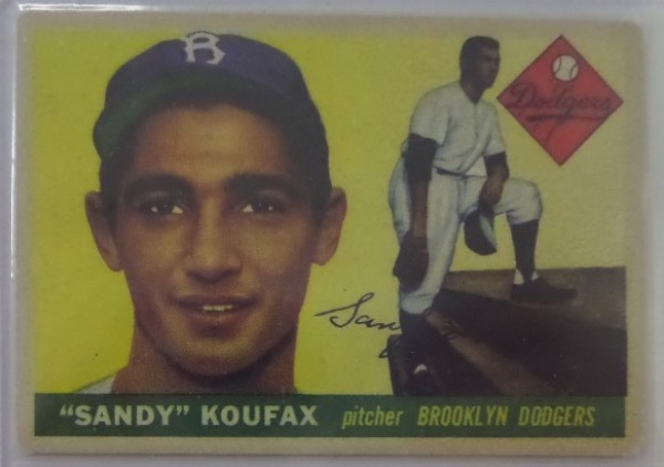 This Sandy Koufax ROOKIE card #123 from 1955 Topps is a GORGEOUS card with just minor touches on the corners. The color is GReat, centering right on and super clean back. This is a must for any vintage Rookie collectors and in this condition, value is near $5000...