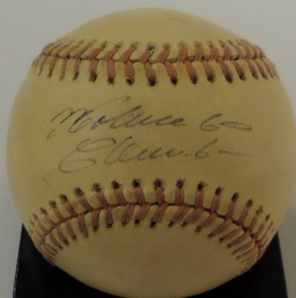 This Warren Giles vintage, Official NL ball is a cream color, comes black ink, sweet spot signed by the late Pitts. HOF star, and grades an honest 4 all over. It is very nice, please don't get discouraged by the 4, it is just not perfect..it is however, VERY clean, Lee approved, and valued at $8000.00 all day long. 