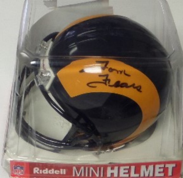 This vintage look throwback helmet is from Ridedell and comes with the gold horn decals. It is IN PERSON, boldly, black sharpie signed by the late HOF defender and best of all, was IN PERSON obtained by Lee himself. Great NFL item, only about a dozen in the world as he died early in the mini helmets release, and never did a show...