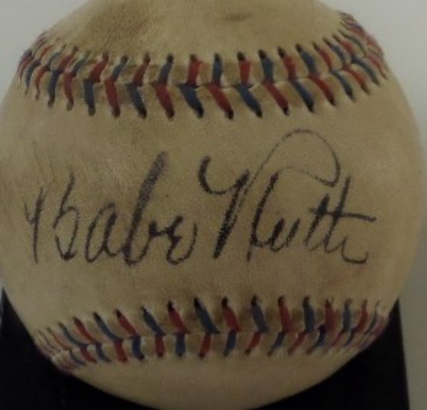 Coach S Corner Babe Ruth Single Signed Spalding Babe Ruth Home Run