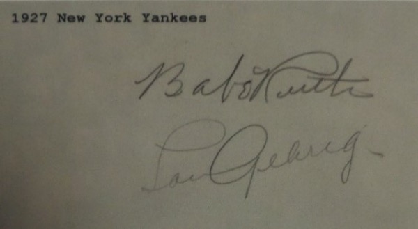 Coach S Corner Babe Ruth Lou Gehrig Dual Signed Vintage Cut