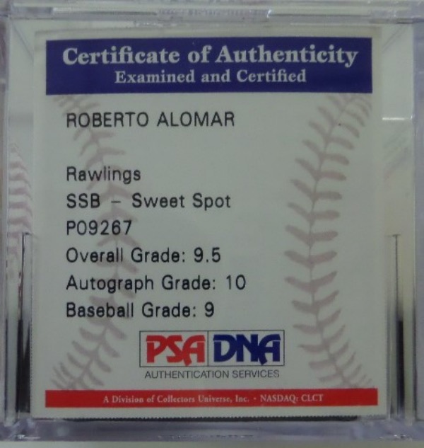 Coach S Corner Roberto Alomar Single Signed Psa Dna Certified