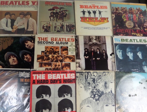 This amazing opportunity is TWENTY-SEVEN original Capitol Record Label BEATLES albums.  Most are in the VG+/EX range, as far as condition is concerned, and almost all of the catalog is here, including titles like Meet The Beatles, Beatles VI, Beatles '65, The Beatles Story, Something New, Rubber Soul, Yesterday and Today, Sgt. Pepper, Revolver, Magical Mystery Tour, Abbey Road, Help, The Beatles 2nd Album, Hey Jude, The Early Beatles, Let It Be and Rock and Roll Music, with some dups as well.  AWESOME lot for Beatles collectors or dealers!