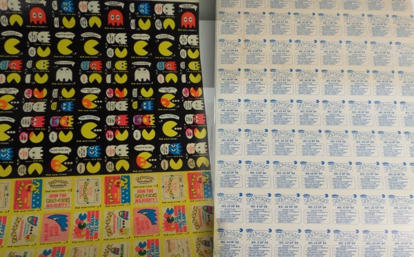 This 1980 Fleer PAC-MAN Stickers Huge 20x28 Uncut roll is a rare find for any non-sport trading card collector. Featuring characters from the popular video game, this ungraded original sticker set is a must-have for any fan of the PAC-MAN franchise. The stickers are in great condition and have not been individually graded. This single product is part of the Series 1 set and manufactured by Topps in 1977.  Valued well into the hundreds!!!