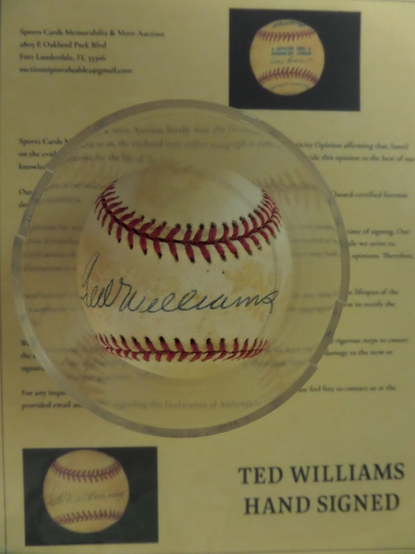 This 1990's ball would be a 10..but..it was stored in summer and winter temps and has lots of toning evident. It comes blue ink, sweet spot signed, fully lifetime certified genuine, and value as discolored is still lower hundreds. 