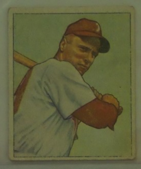 This vintage 1950 Bowman #84 Richie Ashburn card is in G+/VG condition overall, with mild surface wear, worn corners, and approximately 3:2 centering on the top/bottom and right/left respectively.  It would probably grade 3-4, and still has a retail value into the hundreds as a rare, vintage item!