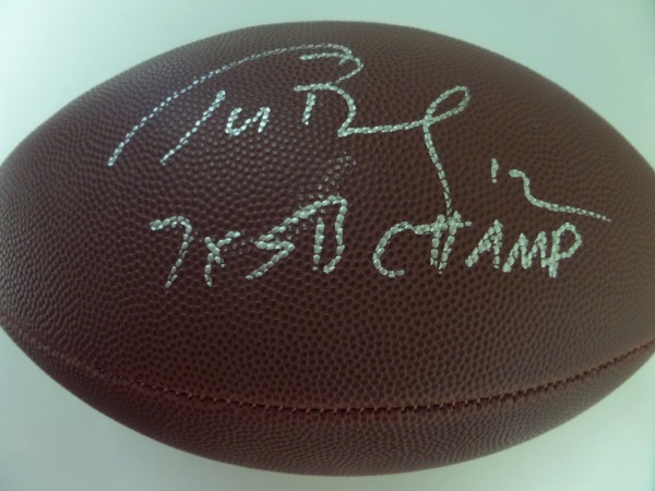 This official Wilson NFL ball comes signed perfectly in silver by this all-time legend with "7X SB CHAMP" included! Great ball with a HUGE retail now that the greatest ever has retired and is not signing much at all.  Guaranteed authentic and as nice as it gets. 