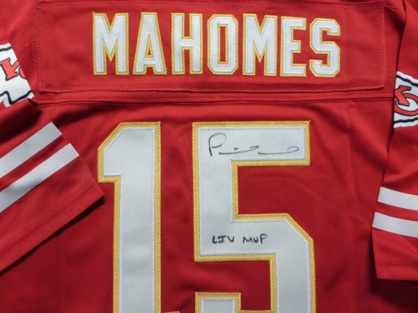 This mint authentic bright red Chiefs jersey comes signed by this future HOFer on his back numbers with this great inscription  included.  Chiefs are favored for yet another run this year after winning it AGAIN last year and this jersey shows off wonderfully and is guaranteed authentic. HIGH retail 