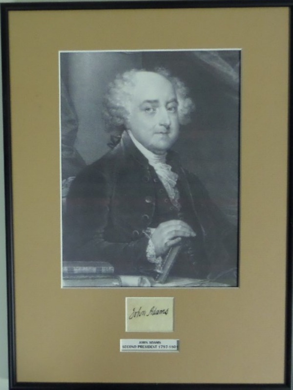 This handsome wall hanging is all professionally done, matted, wood framed, and with UV glass added. It holds a large B&W portrait of the 1700's Leader as well as a signed 2x2 cut matted just below. An honest 9 is in order for the high value signature, and as always, we'll sell it with NO reserve! 