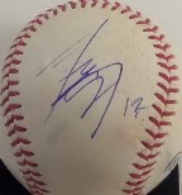 This Official "PRACTICE" Major League Baseball from Rawlings is in VG overall condition, and comes hand-signed in blue ink by 2021 AL MVP, Shohei Ohtani.  The signature is a legible 8, sits on a side panel, and retail is mid/high hundreds!