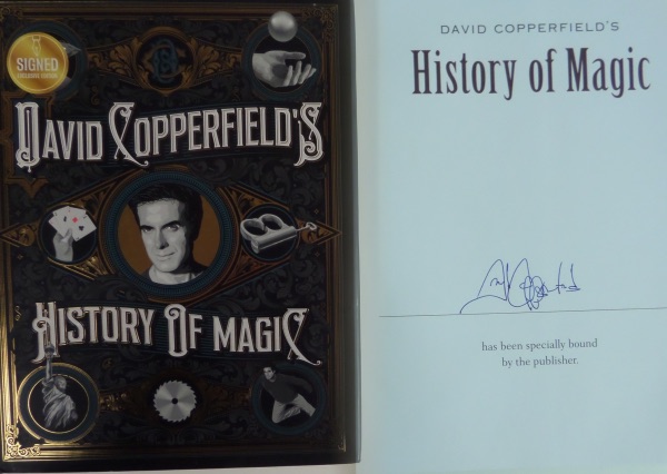 This 2021 Exclusive Edition of David Copperfield's "History of Magic" was specially bound by the publisher, and is officially signed on the inner title page in blue ink by the master illusionist himself.  Signature is a clean 9 at least, and the book is 100% authentic and ready for your collection!