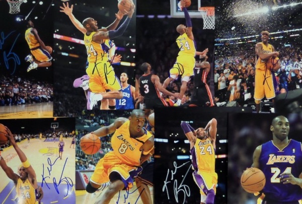 This perfect for dealer's lot is TWELVE color 8x10 photos of the Lakers' All Star guard with the Los Angeles Lakers, and each comes hand signed, FULL NAME and in sharpie by the future Hall Of Famer himself!  This lot can easily split up and retail well into the thousands, with a super low minimum bid evident!