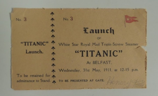 This 100+ year old, high end collectible is a paper ticket for boarding the doomed vessel, dated from May 31st 1911, and reads "Titanic Launch". The name of the person is n the ticket, condition is "handled", and value is sky high.  